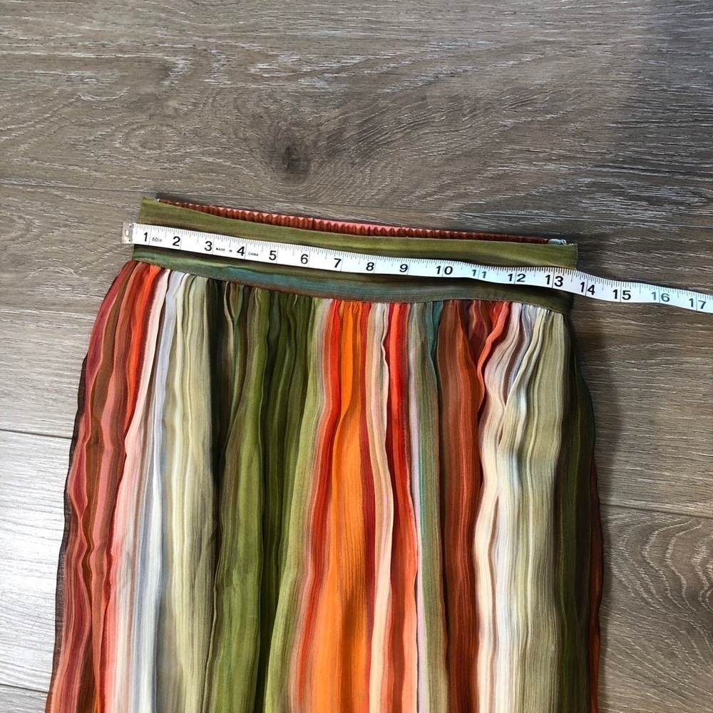 Ramy Brook Lanette Silk Chiffon Maxi Skirt Mint Stripe Womens Size Small - Picture 6 of 12